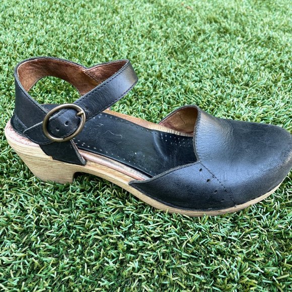 DANSKO Black Block Heels w/ Ankle Strap Size 39 - Picture 7 of 8